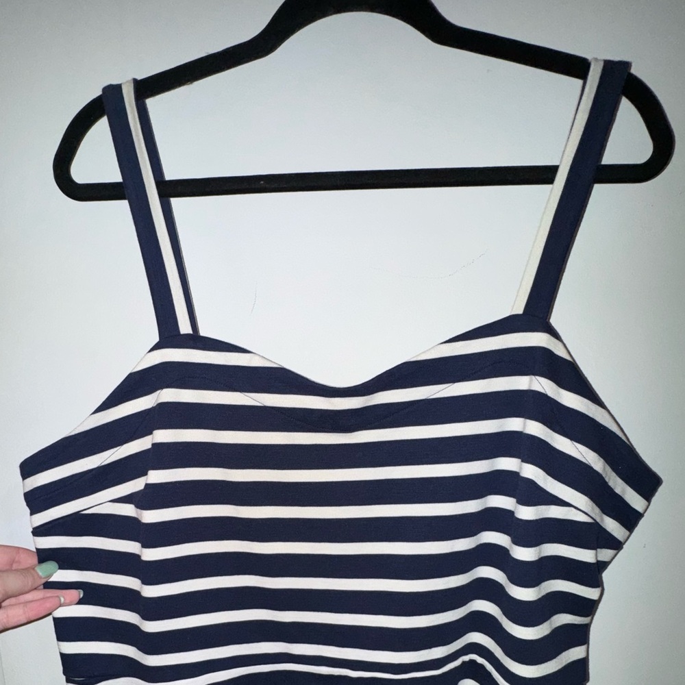 Old Navy Blue and White Sundress with Spaghetti Straps